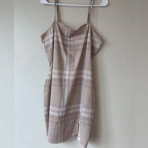 Taupe Plaid Dress